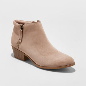 Mossimo Rita Double-Side Zipper Ankle Boots, Taupe